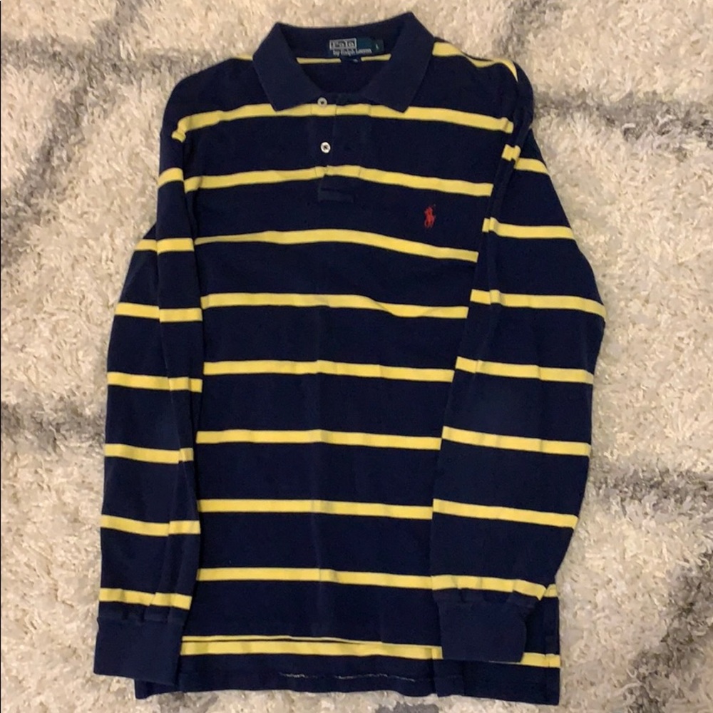 Ralph Lauren Polo striped long sleeve polo large
